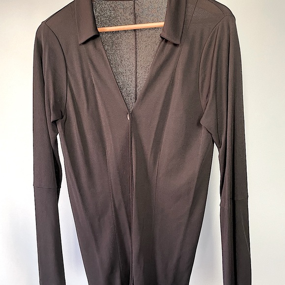 Semi-sheer long sleeve black jersey cardigan - Picture 6 of 6